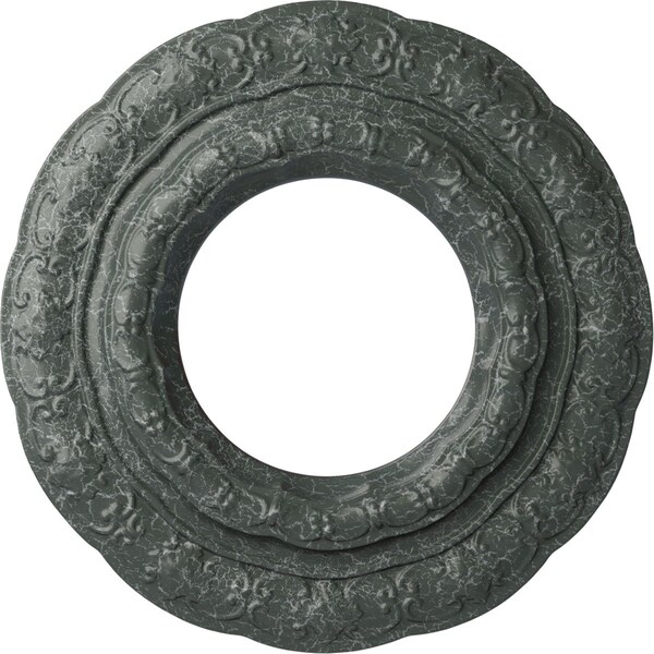 Ekena Millwork Lisbon Ceiling Medallion (Fits Canopies up to 7"), 15 3/8"OD x 7"ID x 1"P, Athenian Green Crackle CM15LIAGC - main